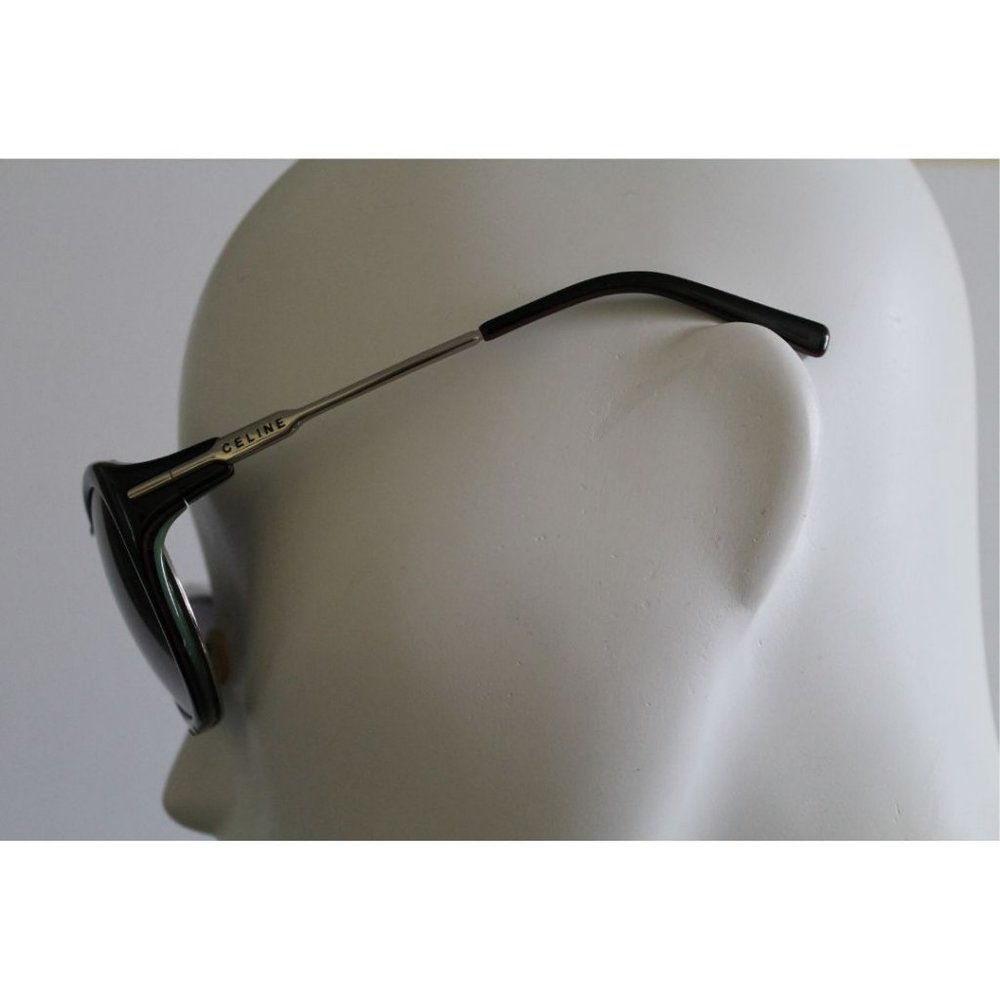 Celine Silver Metal Gradient Black Green Plastic Frame Sunglasses - Picture 3 of 12